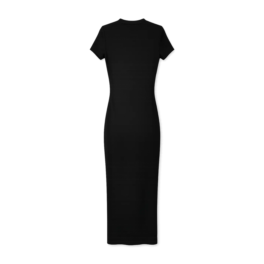 Women’s Black Bodycon Maxi Dress – Short Sleeve Fitted Elegant Long Dress