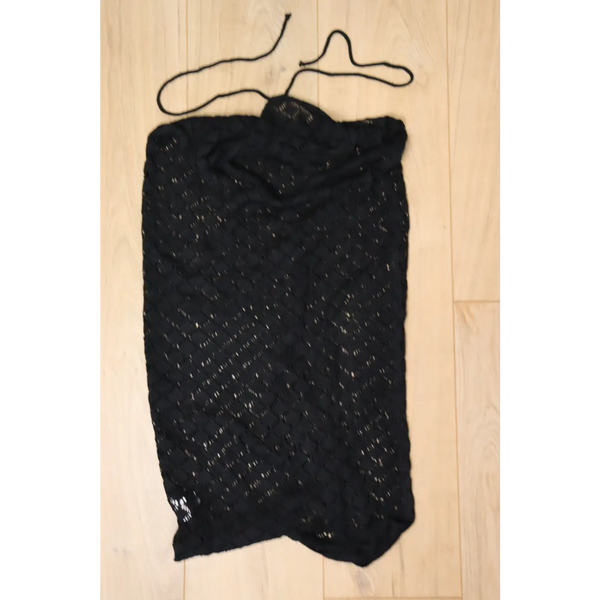 Women’s Black Crochet Knit Beach Cover-Up Dress