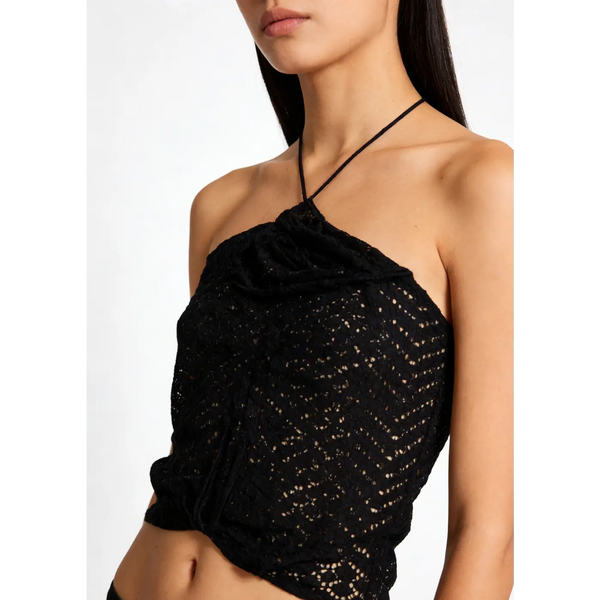 Women’s Black Crochet Knit Beach Cover-Up Dress