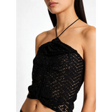Women’s Black Crochet Knit Beach Cover-Up Dress