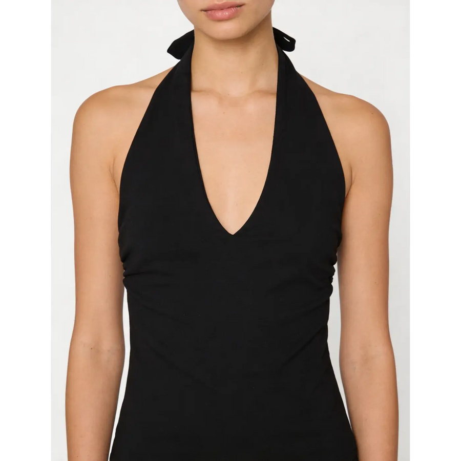 Women’s Black Halter Tankini Swim Top