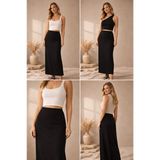 Women’s Black High-Waist Maxi Skirt – Elegant Slim Fit Stretch Skirt - Skirts