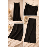 Women’s Black High-Waist Maxi Skirt – Elegant Slim Fit Stretch Skirt - Skirts