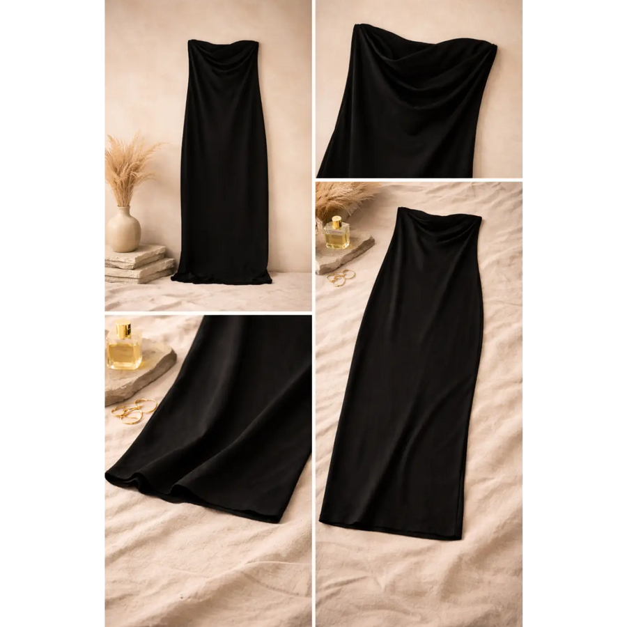 Women’s Black High-Waist Maxi Skirt – Elegant Slim Fit Stretch Skirt - Skirts