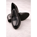 Women’s Black Leather Lace-Up Oxford Heels – Classic Block Heel Shoes - Oxford Heels
