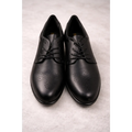 Women’s Black Leather Lace-Up Oxford Heels – Classic Block Heel Shoes - Oxford Heels