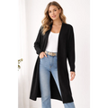 Women’s Black Longline Open Front Cardigan - Women’s Cardigan