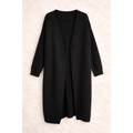 Women’s Black Longline Open Front Cardigan - Women’s Cardigan