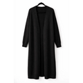Women’s Black Longline Open Front Cardigan - Women’s Cardigan