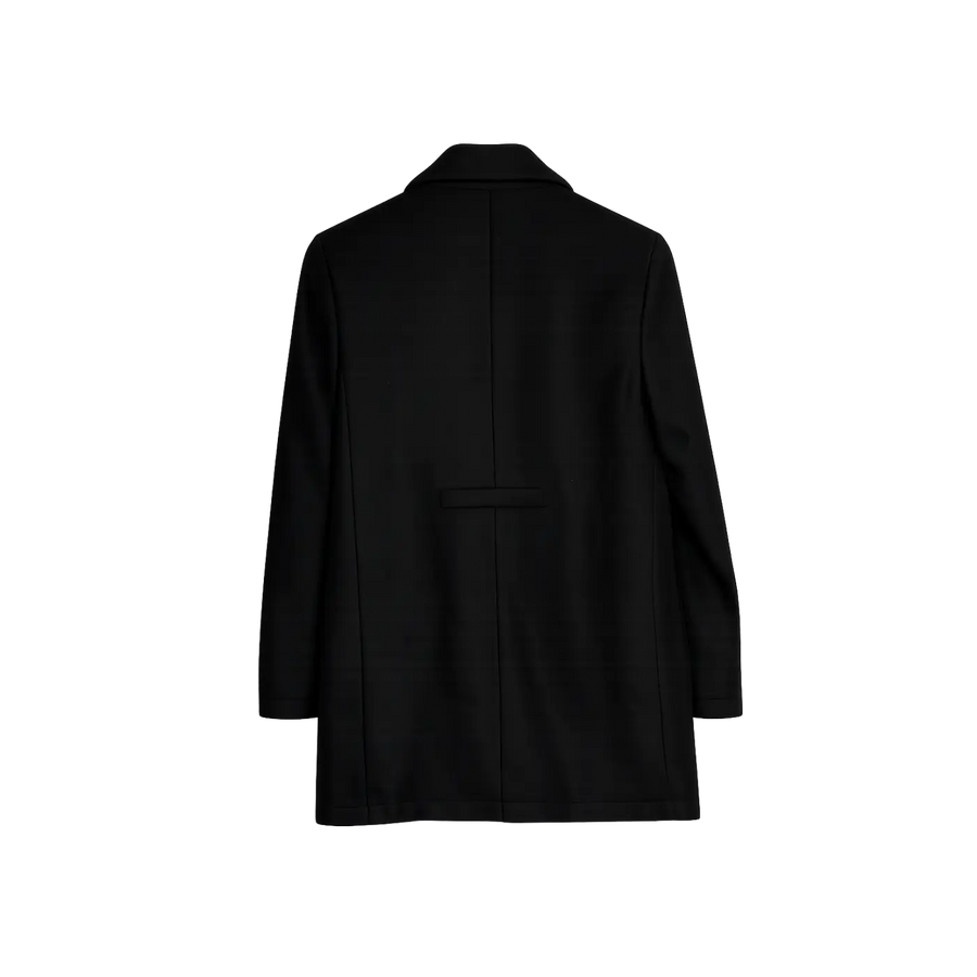 Women’s Black Tailored Coat – Classic Longline Blazer Jacket