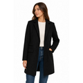 Women’s Black Tailored Coat – Classic Longline Blazer Jacket