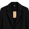 Women’s Black Tailored Coat – Classic Longline Blazer Jacket