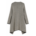 Women’s Black & White Oversized Knit Cardigan – Open Front Longline Sweater