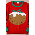 Women’s Christmas Pudding Sweater – Festive Holiday Knit Pullover