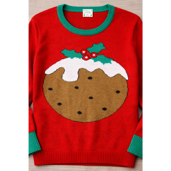 Women’s Christmas Pudding Sweater – Festive Holiday Knit Pullover