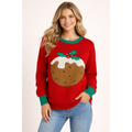 Women’s Christmas Pudding Sweater – Festive Holiday Knit Pullover