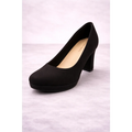 Women’s Classic Black Suede Pumps – Comfortable Mid Heel Elegant Work Shoes