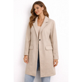 Women’s Classic Longline Blazer Coat – Elegant Casual Lapel Jacket - Coat / Outerwear