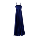 Women’s Elegant Navy Satin Maxi Dress – Sleeveless Evening Gown