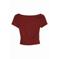 Women’s Fitted Scoop Neck Crop Top – Soft Stretch Everyday Tee - Top / T-Shirt