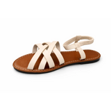 Women’s Flat Strap Sandals – Casual Summer Cross-Strap Comfort Sandals