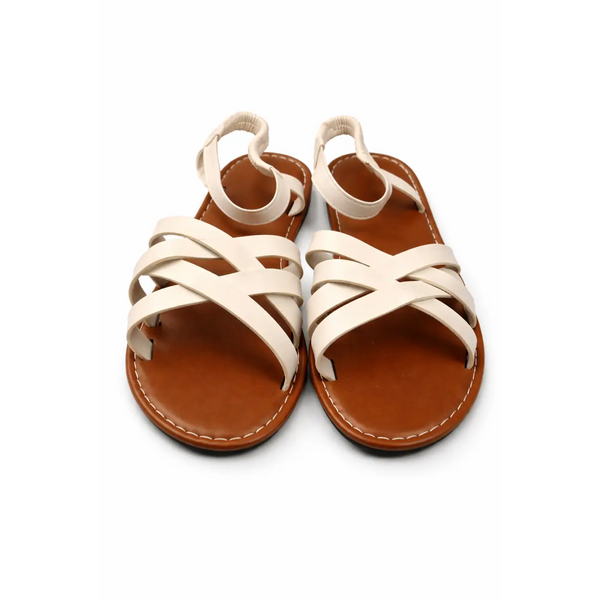 Women’s Flat Strap Sandals – Casual Summer Cross-Strap Comfort Sandals