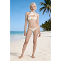 Women’s Floral Bandeau Bikini Set – Cream