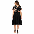 Women’s Floral Lace Midi Dress – V-Neck Twist Front Elegant Summer Dress