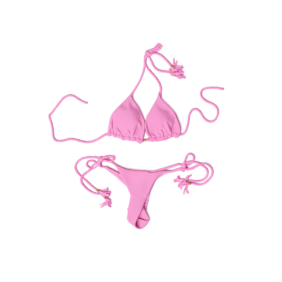 Women’s Pink Triangle String Bikini Set