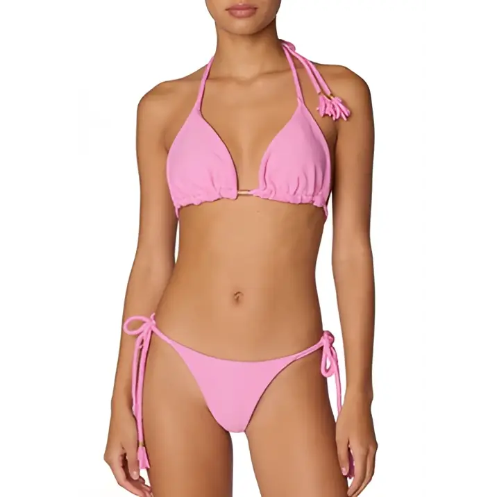 Women’s Pink Triangle String Bikini Set