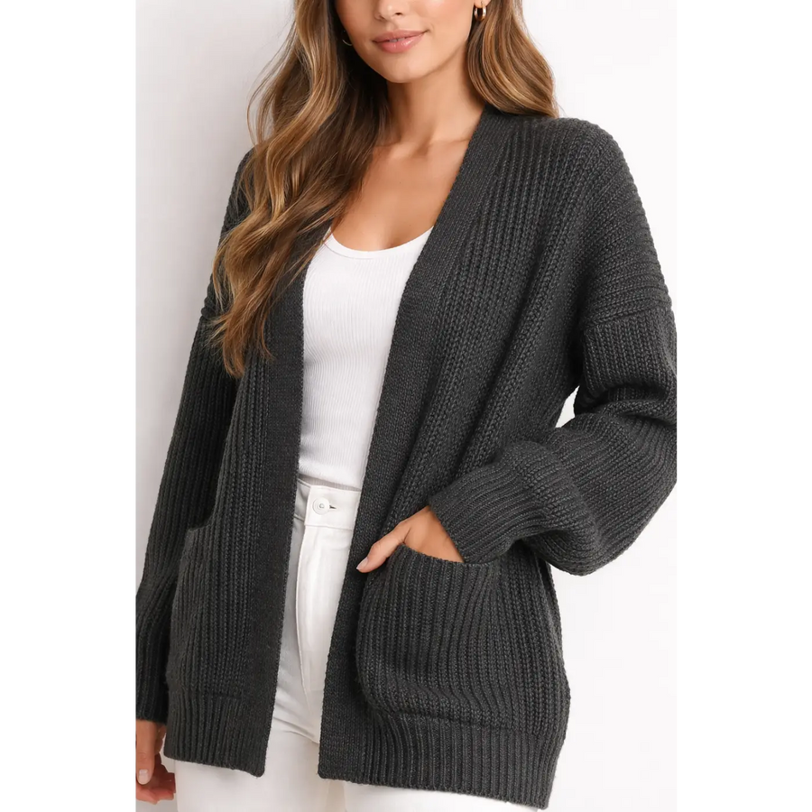Women’s Ribbed Knit Cropped Cardigan – Open Front Lightweight Sweater