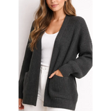 Women’s Ribbed Knit Cropped Cardigan – Open Front Lightweight Sweater