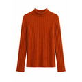 Women’s Ribbed Mock Neck Sweater – Slim Fit Long Sleeve Knit Top
