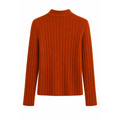 Women’s Ribbed Mock Neck Sweater – Slim Fit Long Sleeve Knit Top