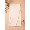 Women’s Ribbed Tank Top – Soft Stretch Sleeveless Basic Top (White) - Tops