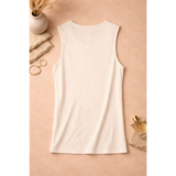 Women’s Ribbed Tank Top – Soft Stretch Sleeveless Basic Top (White) - Tops