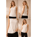 Women’s Ribbed Tank Top – Soft Stretch Sleeveless Basic Top (White) - Tops