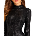 Women’s Sequin Backless Romper – Long Sleeve Party Jumpsuit - Jumpsuits & Rompers