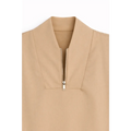 Women’s Sleeveless Zip Neck Top – Chic Minimalist Blouse - Top / Blouse