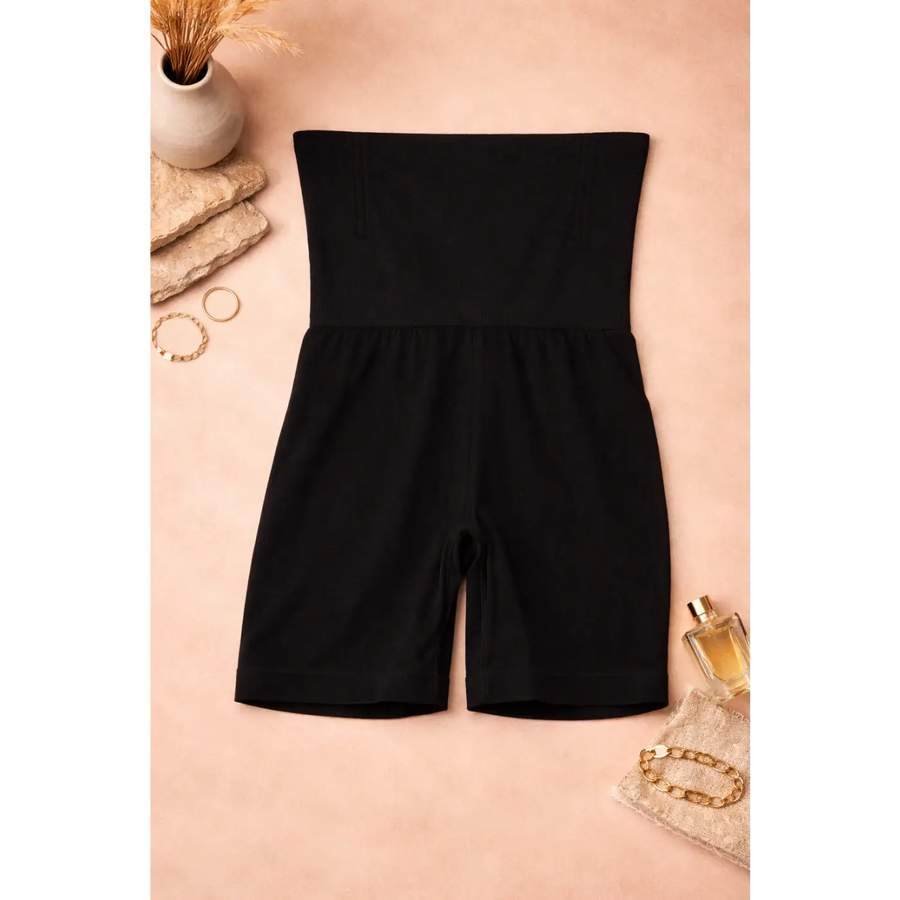 Women’s Strapless Shapewear Romper – Tummy Control Seamless Body Shaper Shorts (Black) - Shapewear