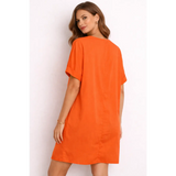 Women’s V-Neck Shift Dress – Casual Short Sleeve Mini Dress - Dresses