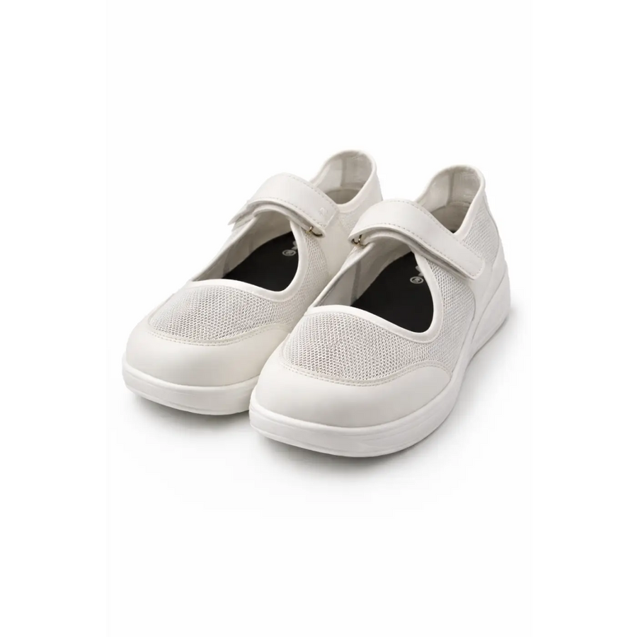 Women’s White Comfort Platform Mary Jane Shoes – Lightweight Casual Walking Shoes