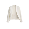 Women’s White Open Front Blazer – Tailored Minimalist Lightweight Jacket