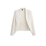 Women’s White Open Front Blazer – Tailored Minimalist Lightweight Jacket