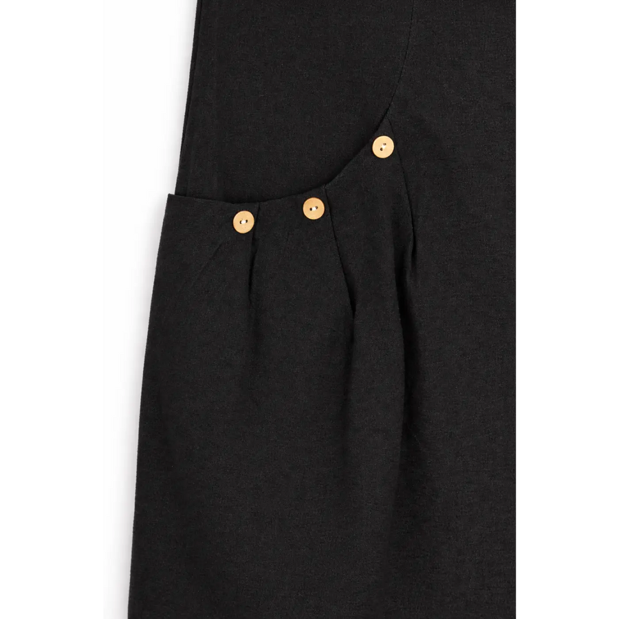 Zip Front Pocket Detail Mini Dress – Black - Mini Dress