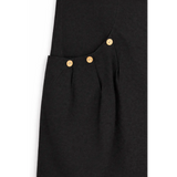 Zip Front Pocket Detail Mini Dress – Black - Mini Dress