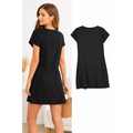 Zip Front Pocket Detail Mini Dress – Black - Mini Dress